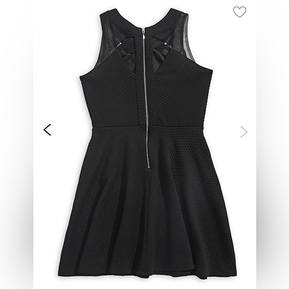 BLUSH By US Angels Black Girl's Textured  Cutout Dress - Picture 2 of 4
